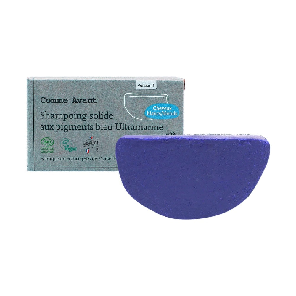 Shampoing solide bleu (cheveux blonds/blancs)