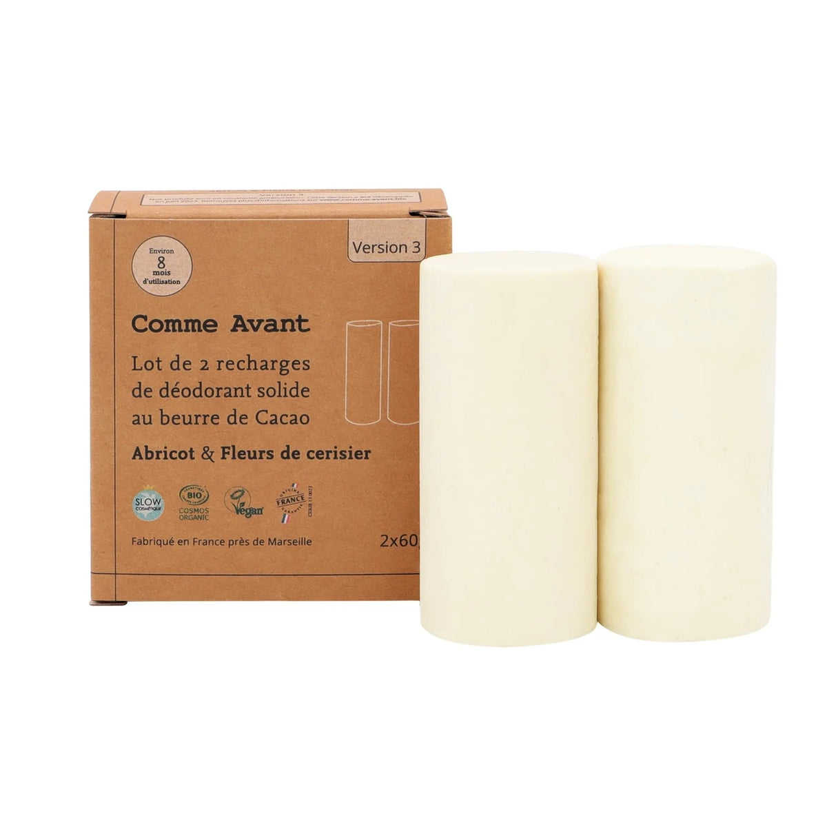 2 Recharges de déodorant solide - Abricot & Fleurs de cerisier