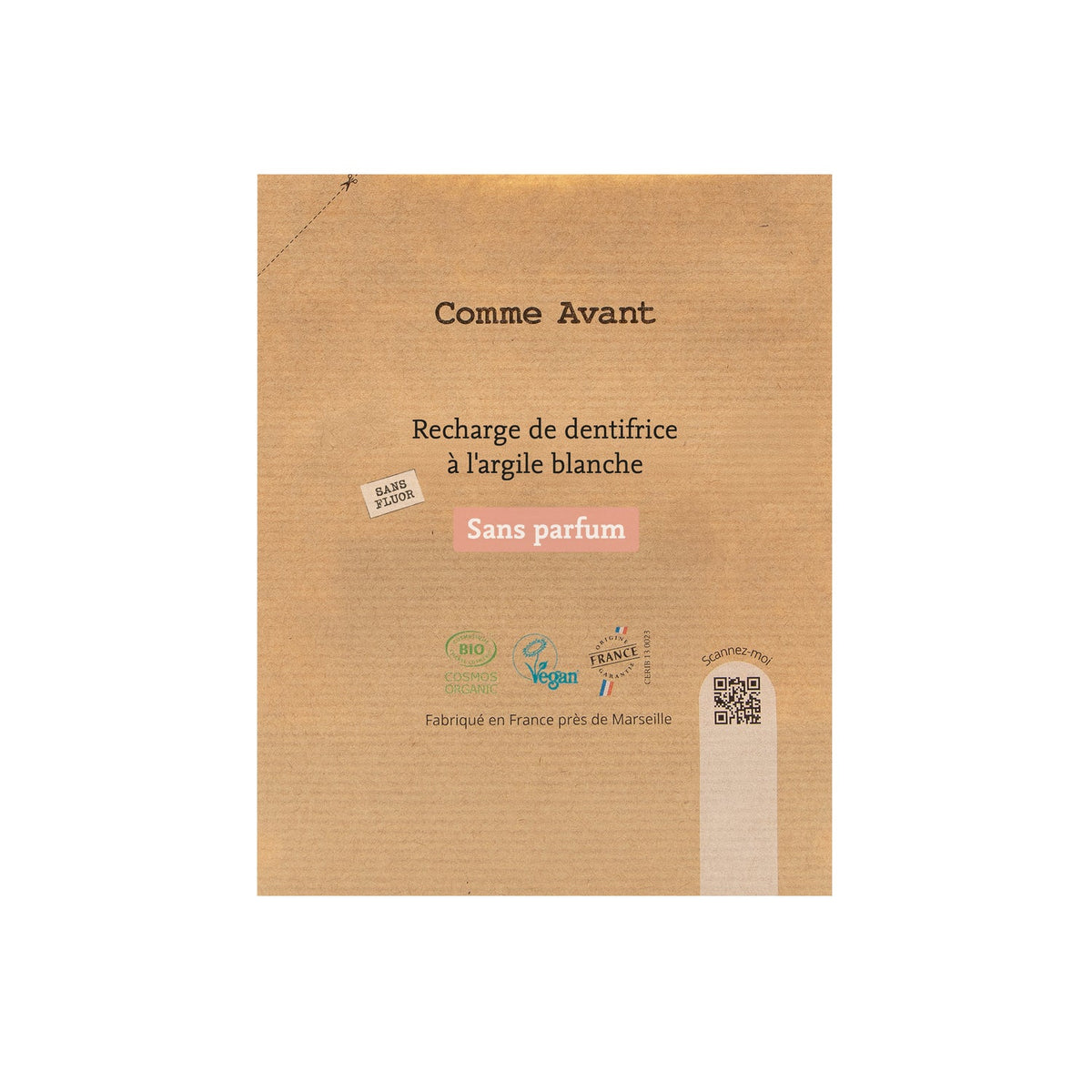 Recharge de dentifrice à l'argile blanche - Sans parfum & sans fluor
