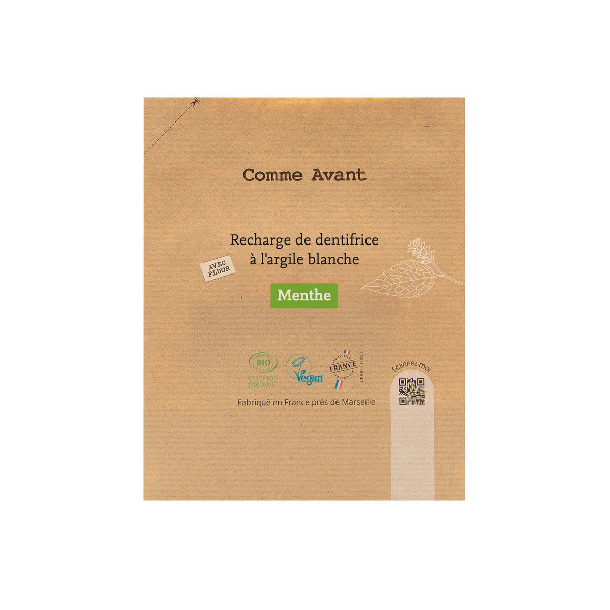 Recharge de dentifrice à l'argile blanche - Menthe