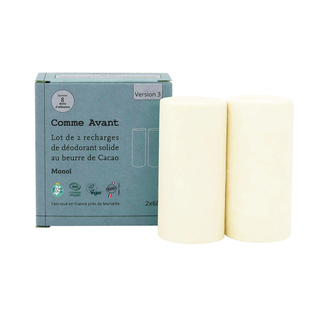 2 recharges de déodorant solide - Monoï