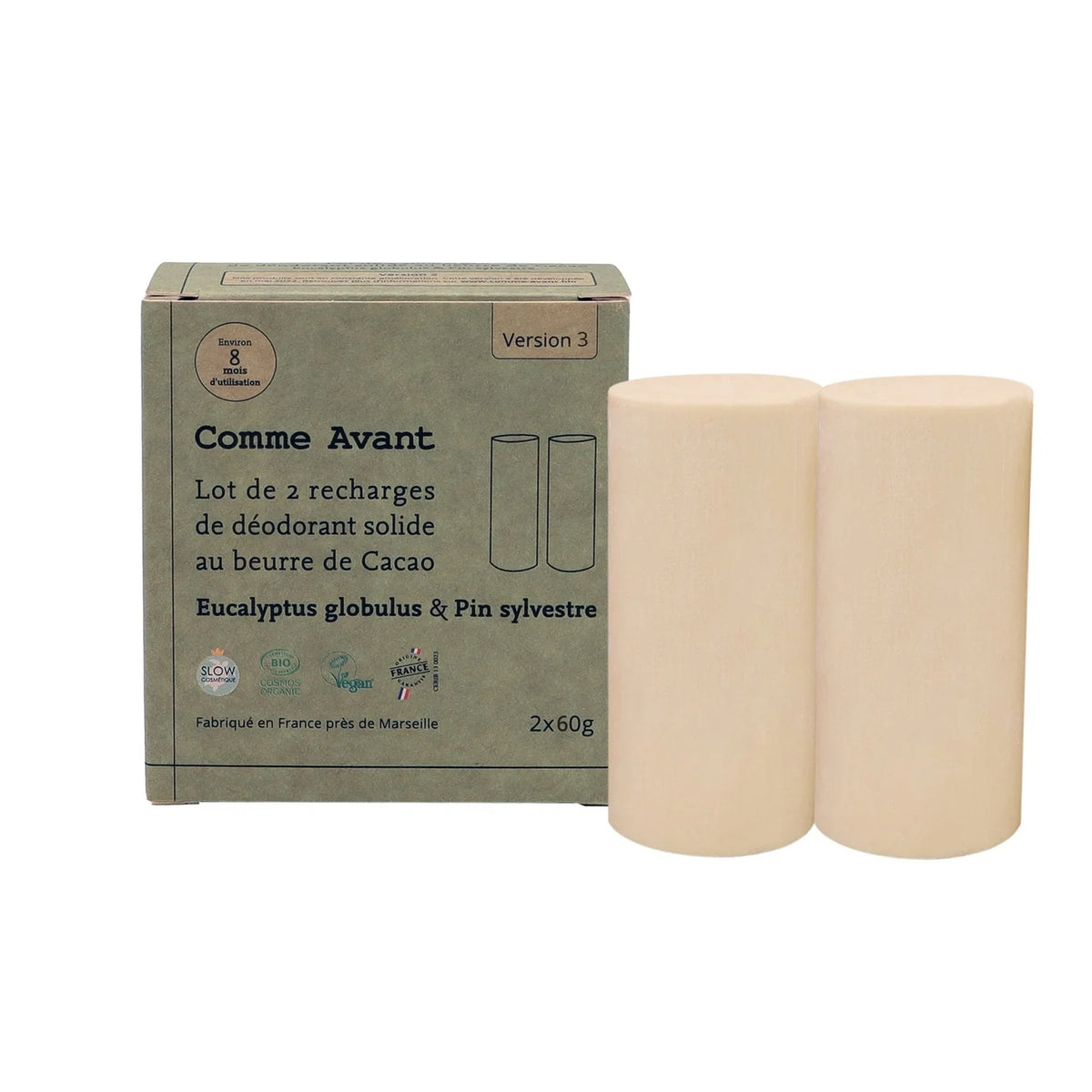 2 Recharges déodorant solide - Eucalyptus globulus & Pin sylvestre